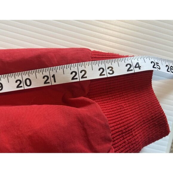 J. Crew Vintage Oarsman Mens Bomber Jacket Size M Red Fleece Lining Made In USA - Picture 14 of 14